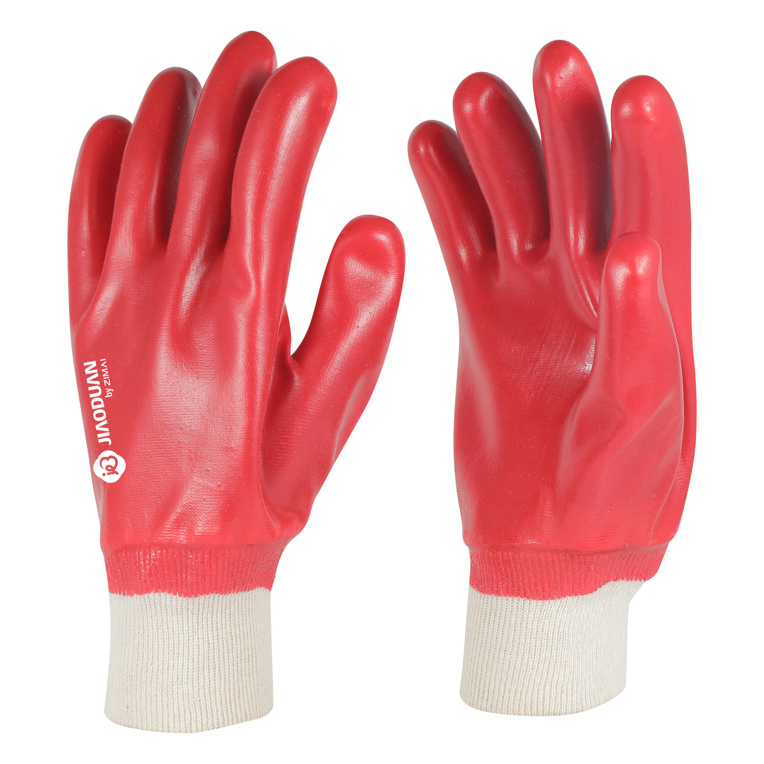 32110 قفازات مطلية بالبلاستيك الأحمر ذات لمسة نهائية ناعمة