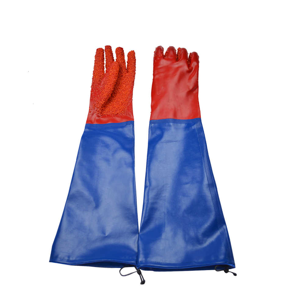 34110  Langärmlige PVC-Handschuhe mit Chop-Finish