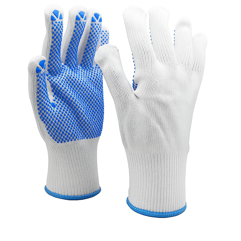 65027 Nylon/ Cotton Knitted Gloves With Dots